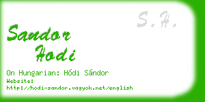 sandor hodi business card